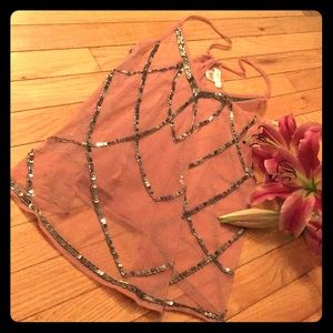 Pink party shimmery tank top